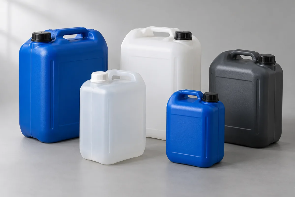 Jerry cans in different sizes and shapes