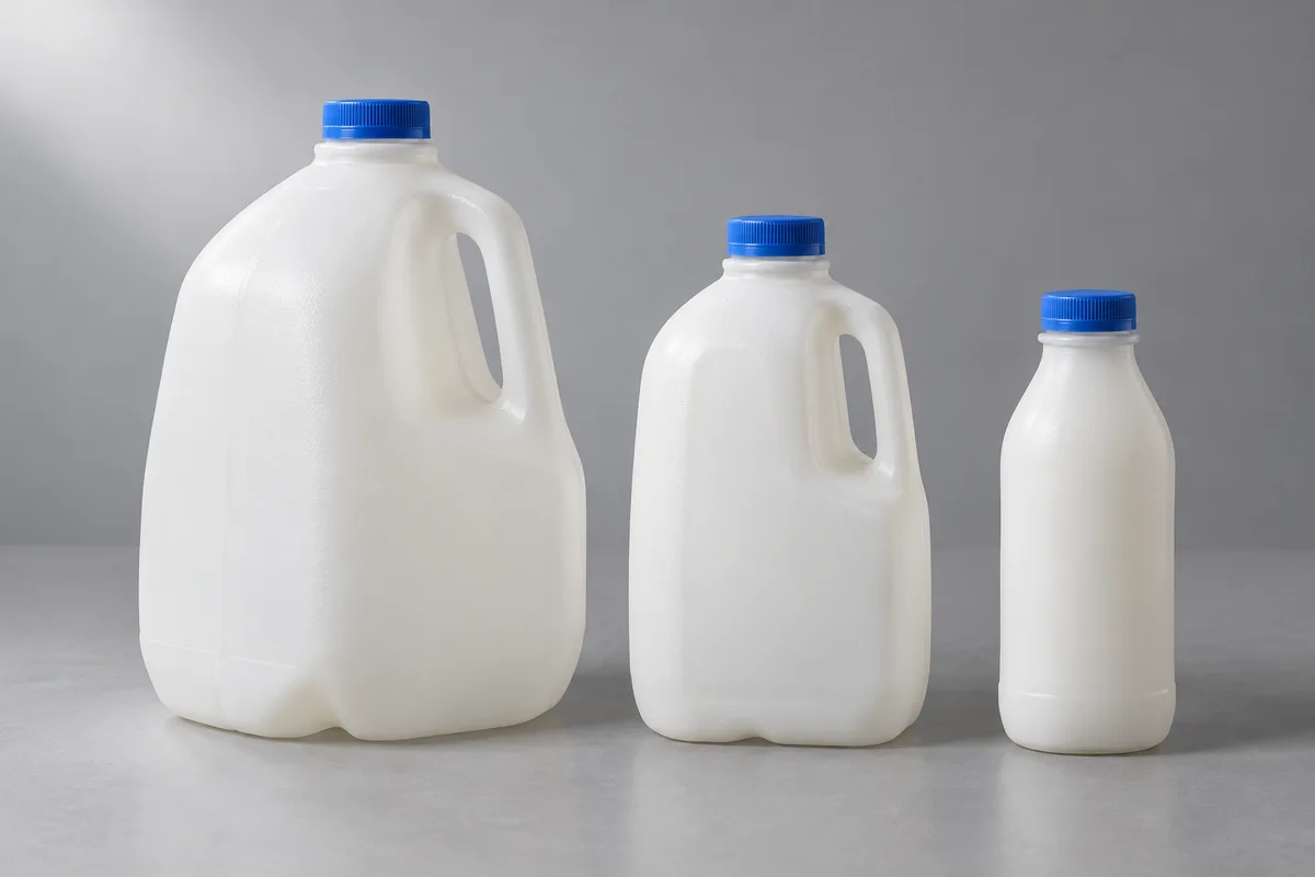 HDPE dairy bottles with integrated handles