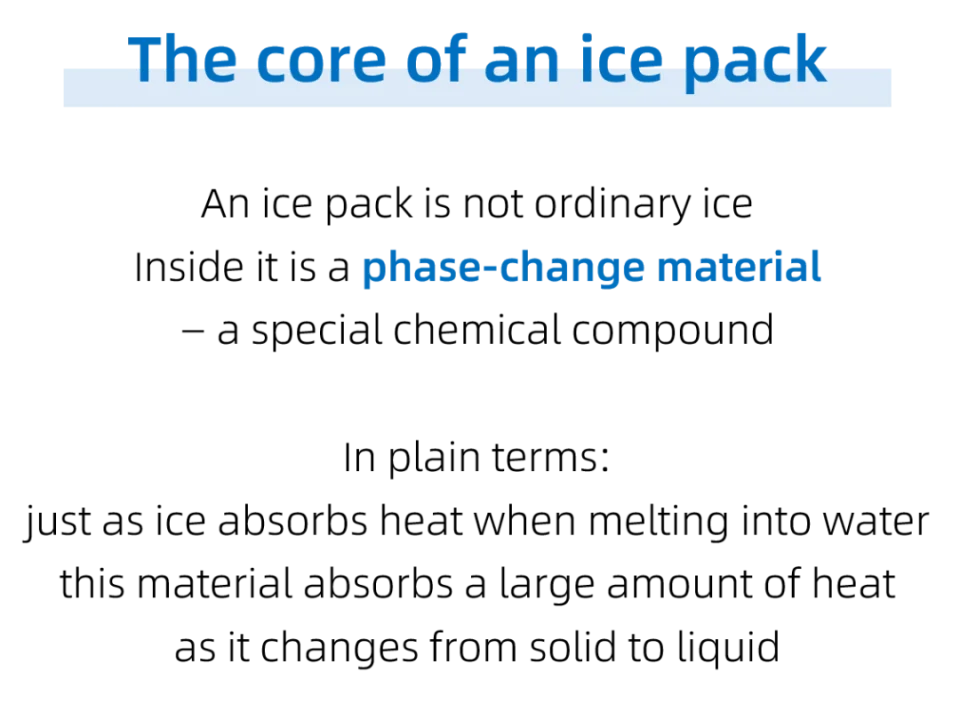 The core of an ice pack is its phase-change material
