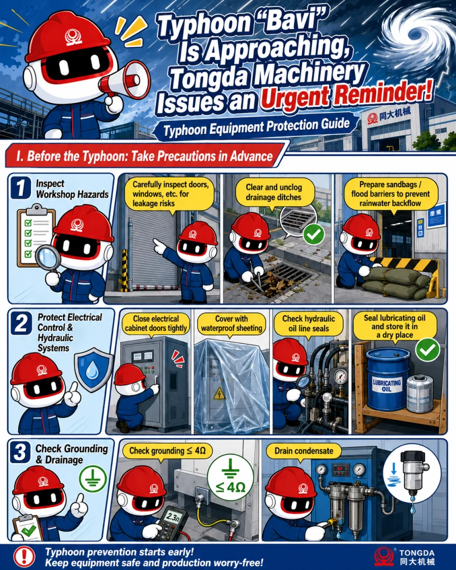 Checklist for protecting blow molding equipment before a typhoon